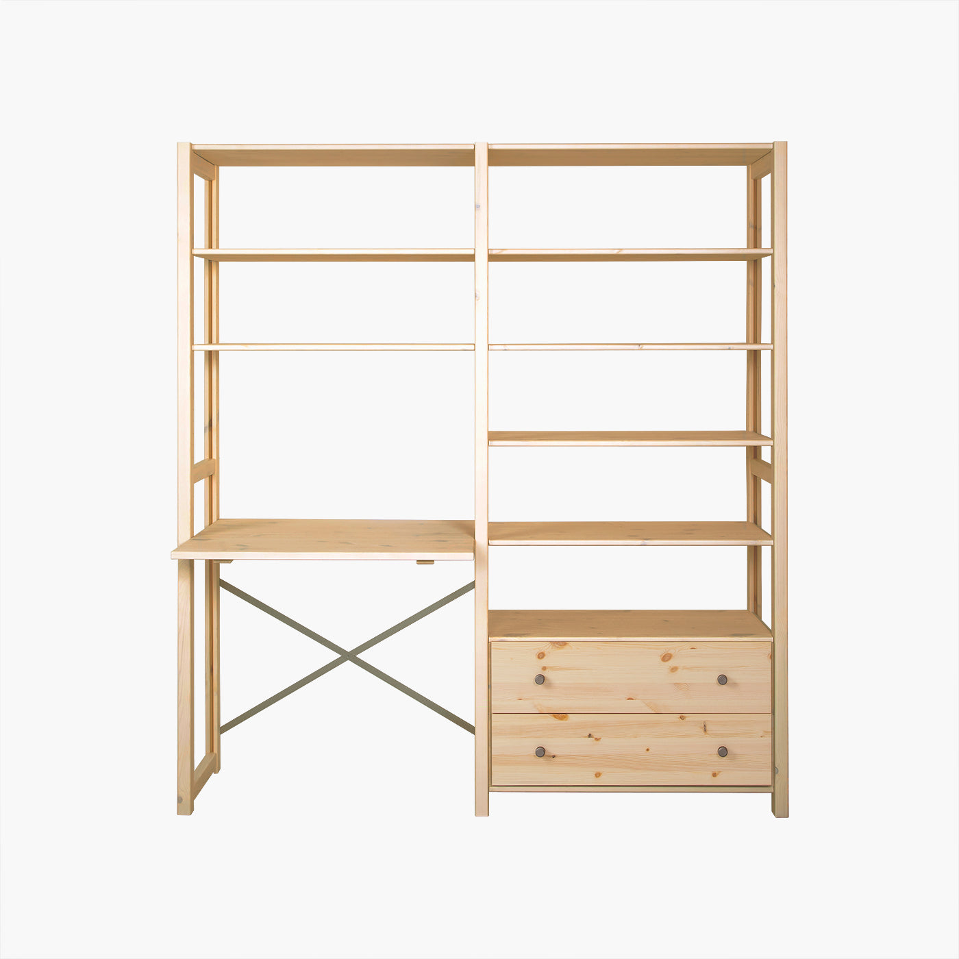 ABC stigereol - Natur træ | med skrivebord, 2 skuffer 163x179 cm
