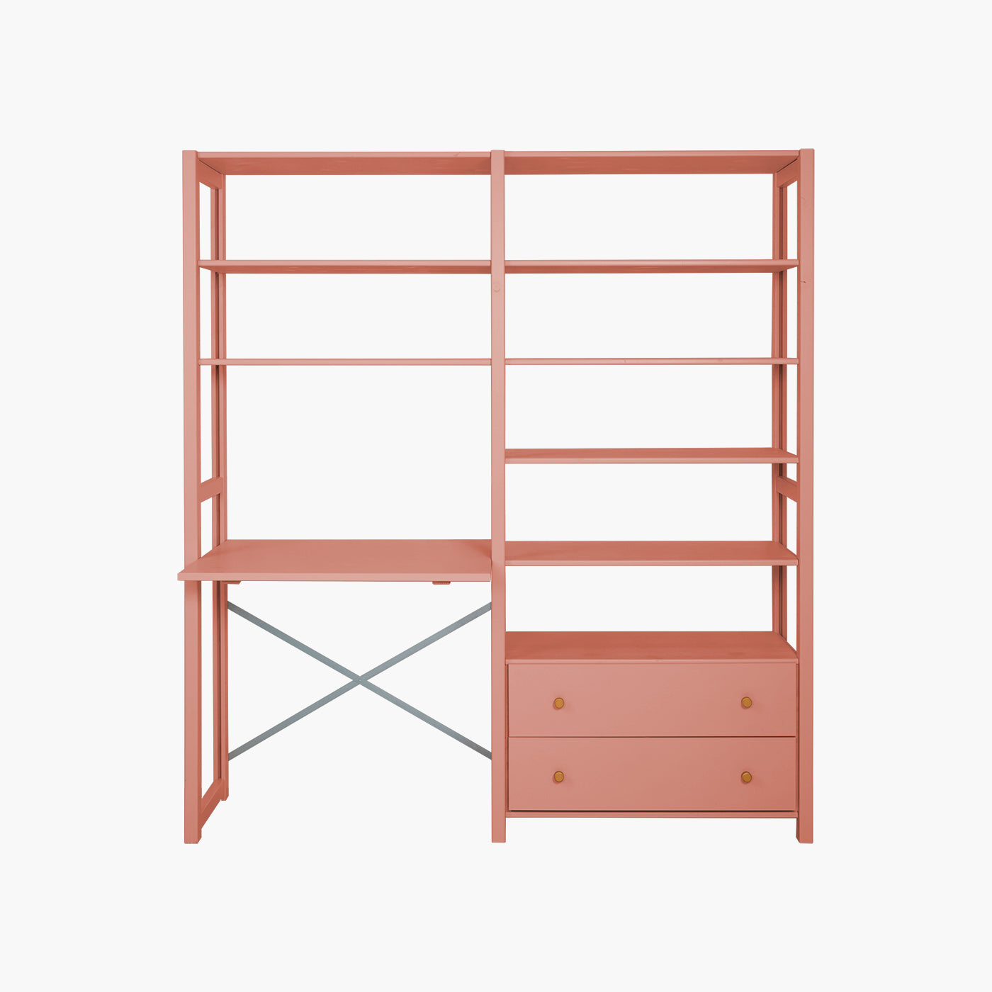 Agger stigereol (Deluxe) - Peach | med skrivebord, 2 skuffer
