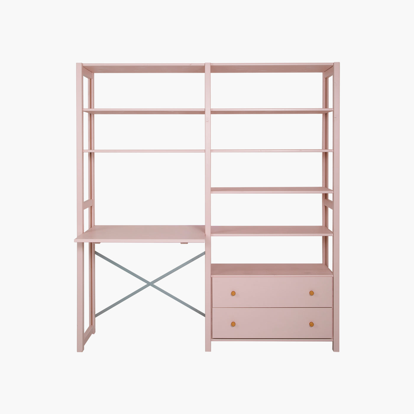 ABC stigereol - Blush | med skrivebord, 2 skuffer 163x179 cm