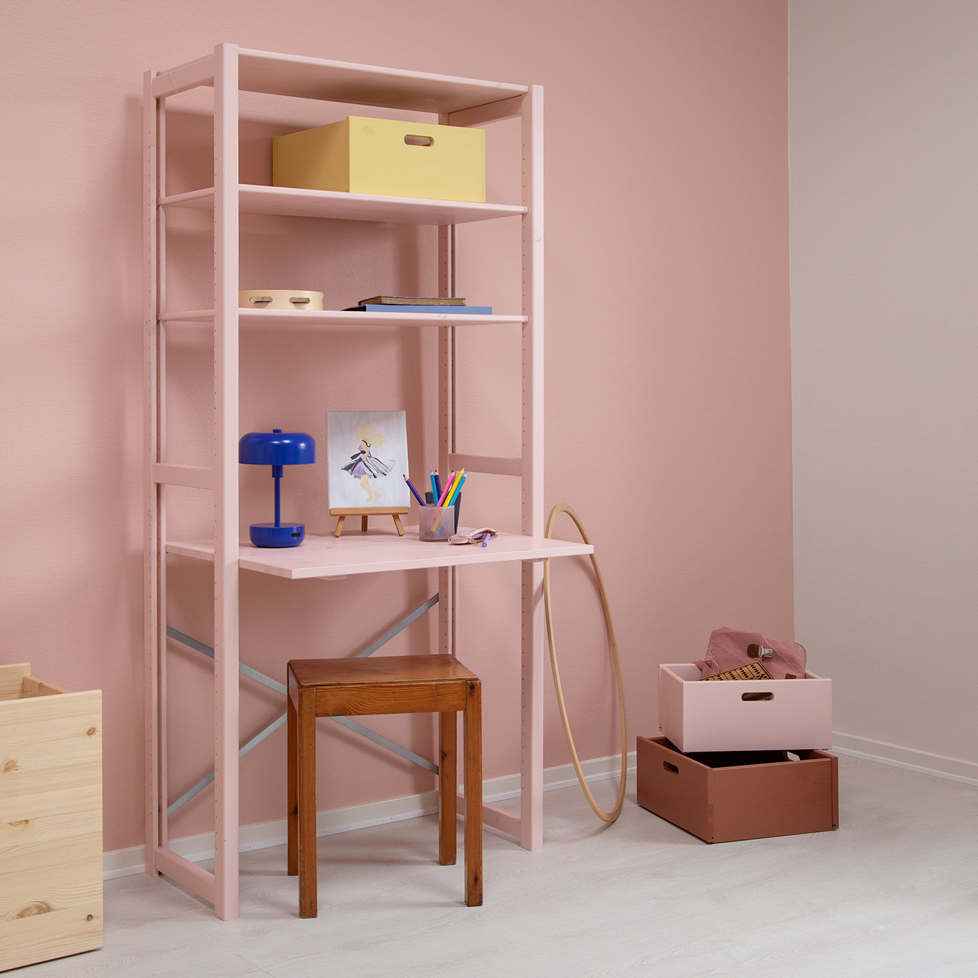 ABC stigereol - Blush | med skrivebord 83x179 cm