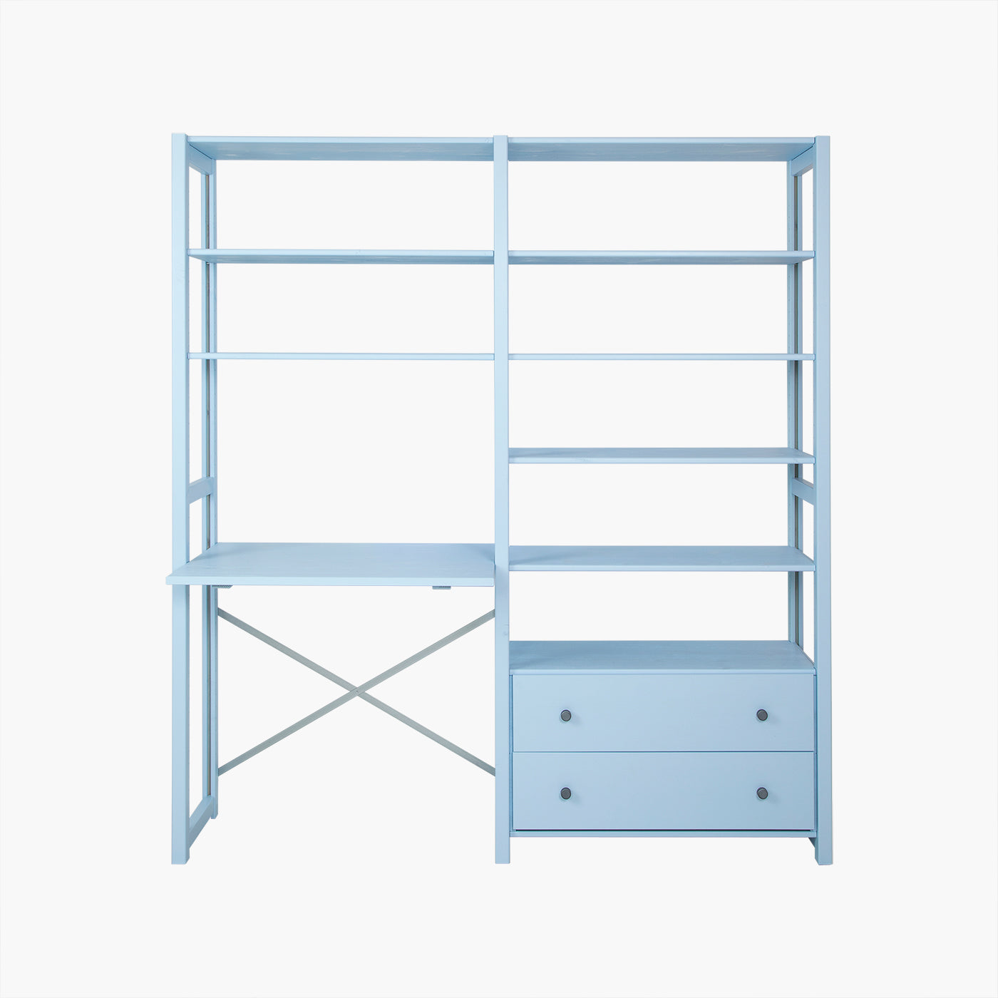 ABC stigereol - Himalayan Blue | med skrivebord, 2 skuffer 163x179 cm
