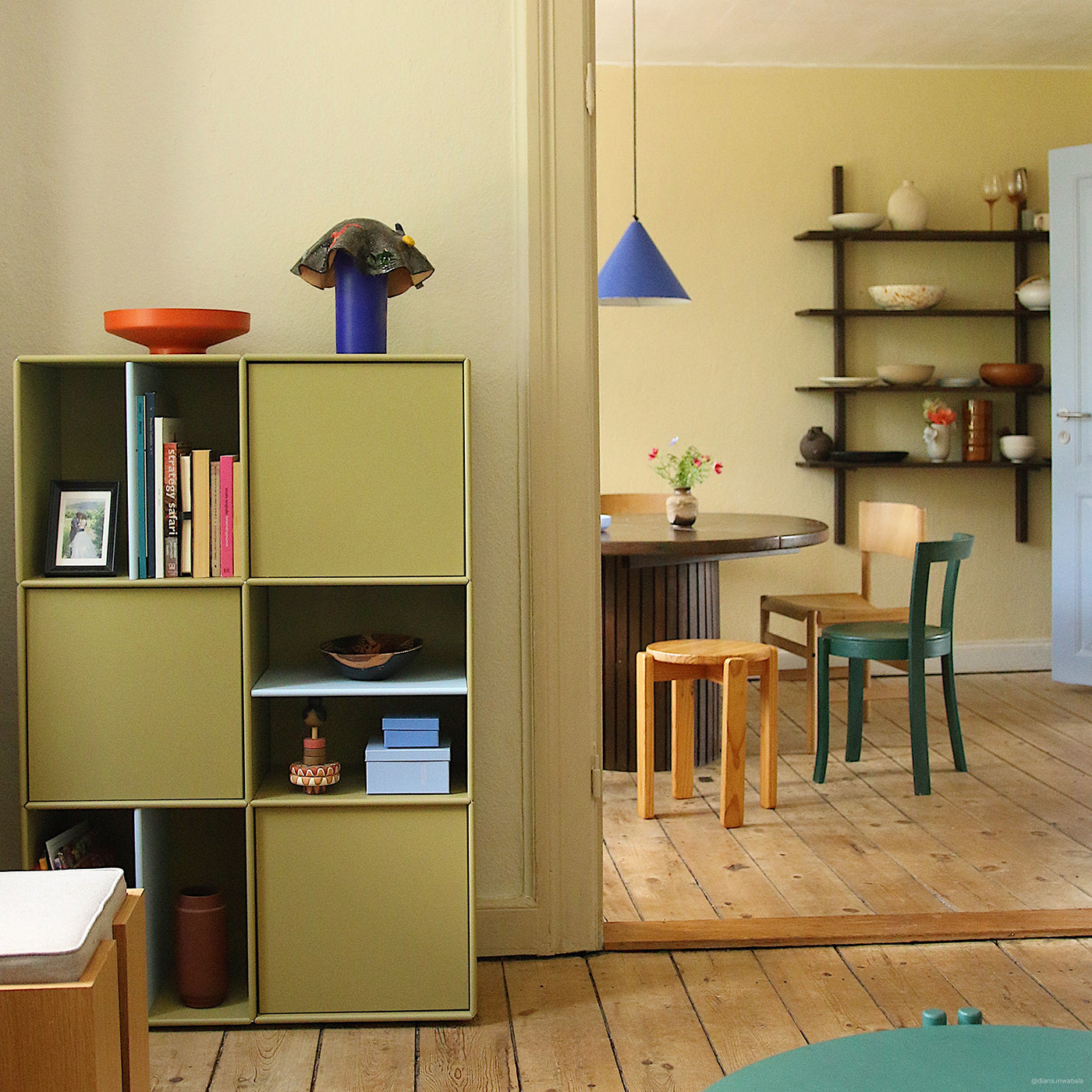 Holly reol - Olive & Himalayan Blue | 79x119 cm