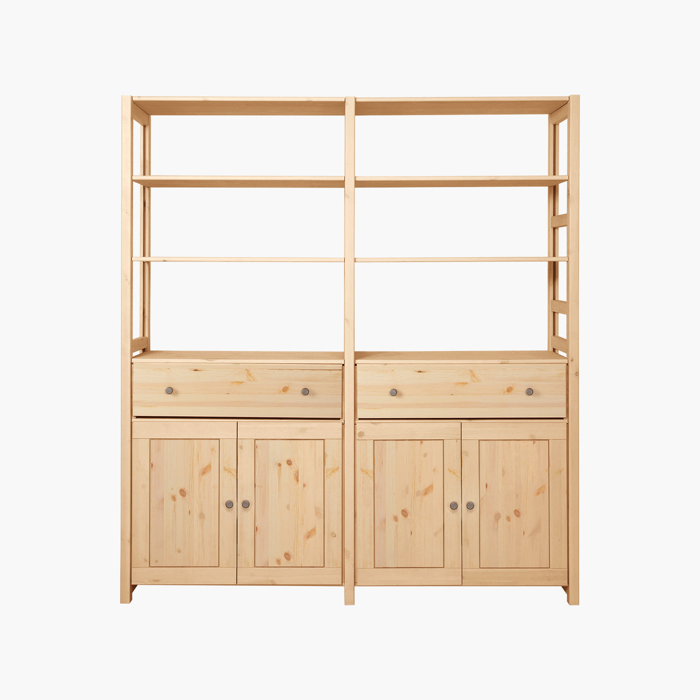 Øland reol (Large) - Natur med 4 låger og 2 skuffer | 163x179 cm