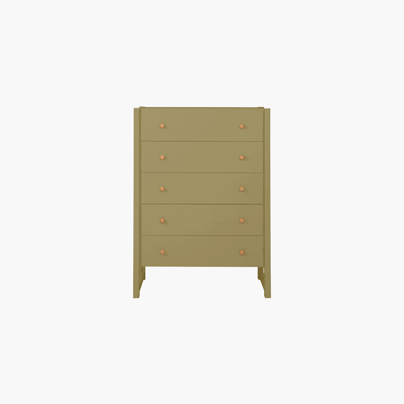 Vigsø kommode - Olive - 5 skuffer | 83x117 cm