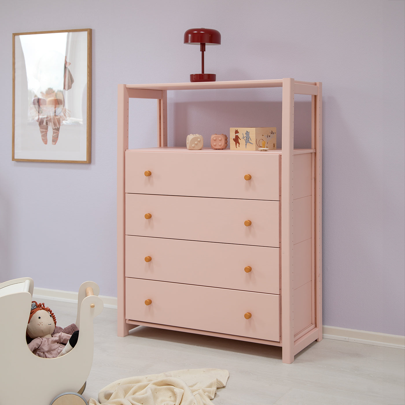 ABC kommode - Blush - med 4 skuffer | 83x117 cm