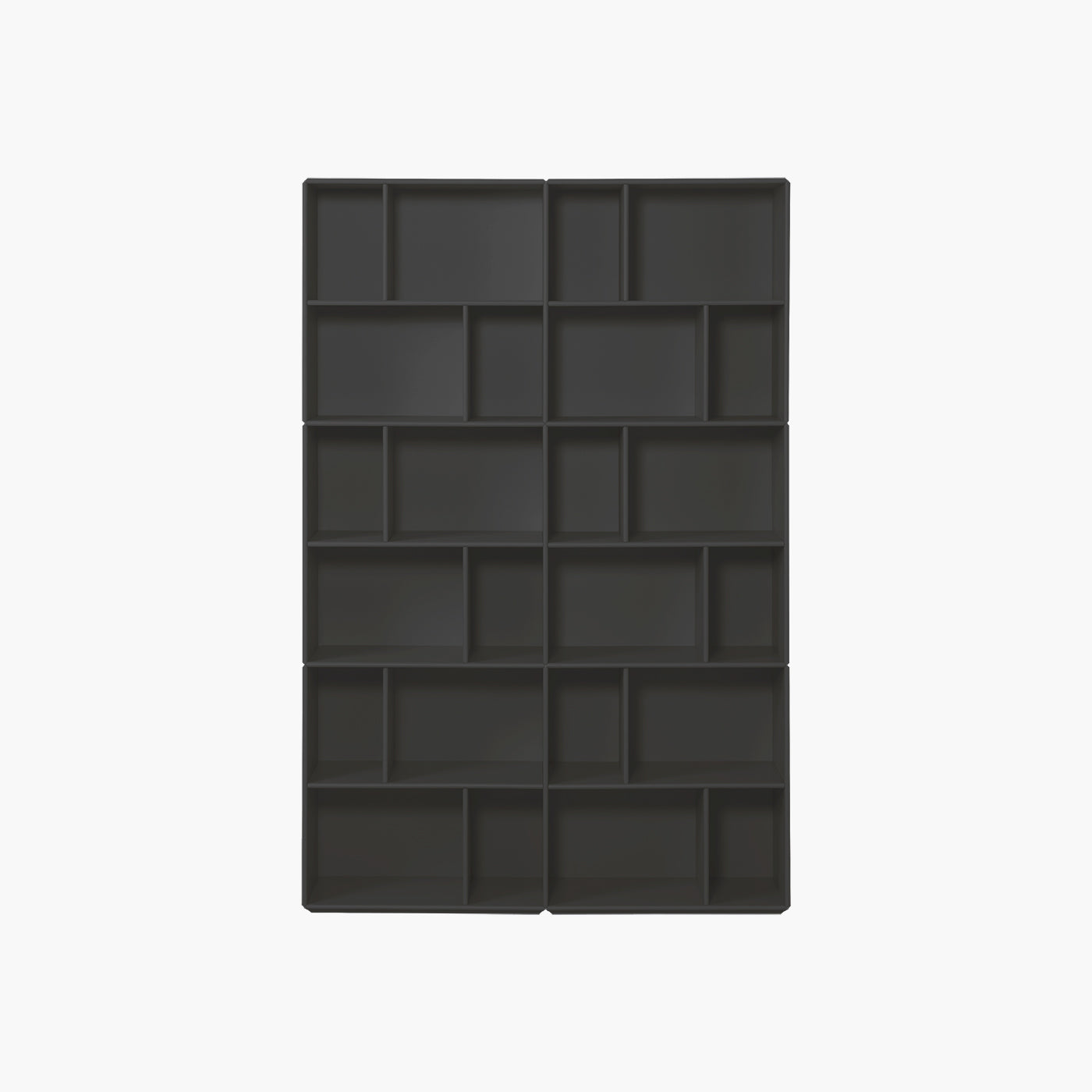 Brooklyn sort vægreol 117x177 cm med åbne hylder monteret på væg i moderne stue