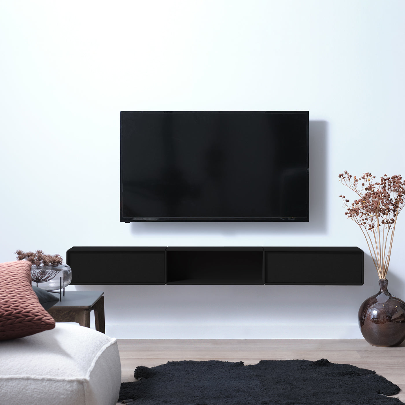 Tulsa TV Møbel - Sort | 174x20 cm