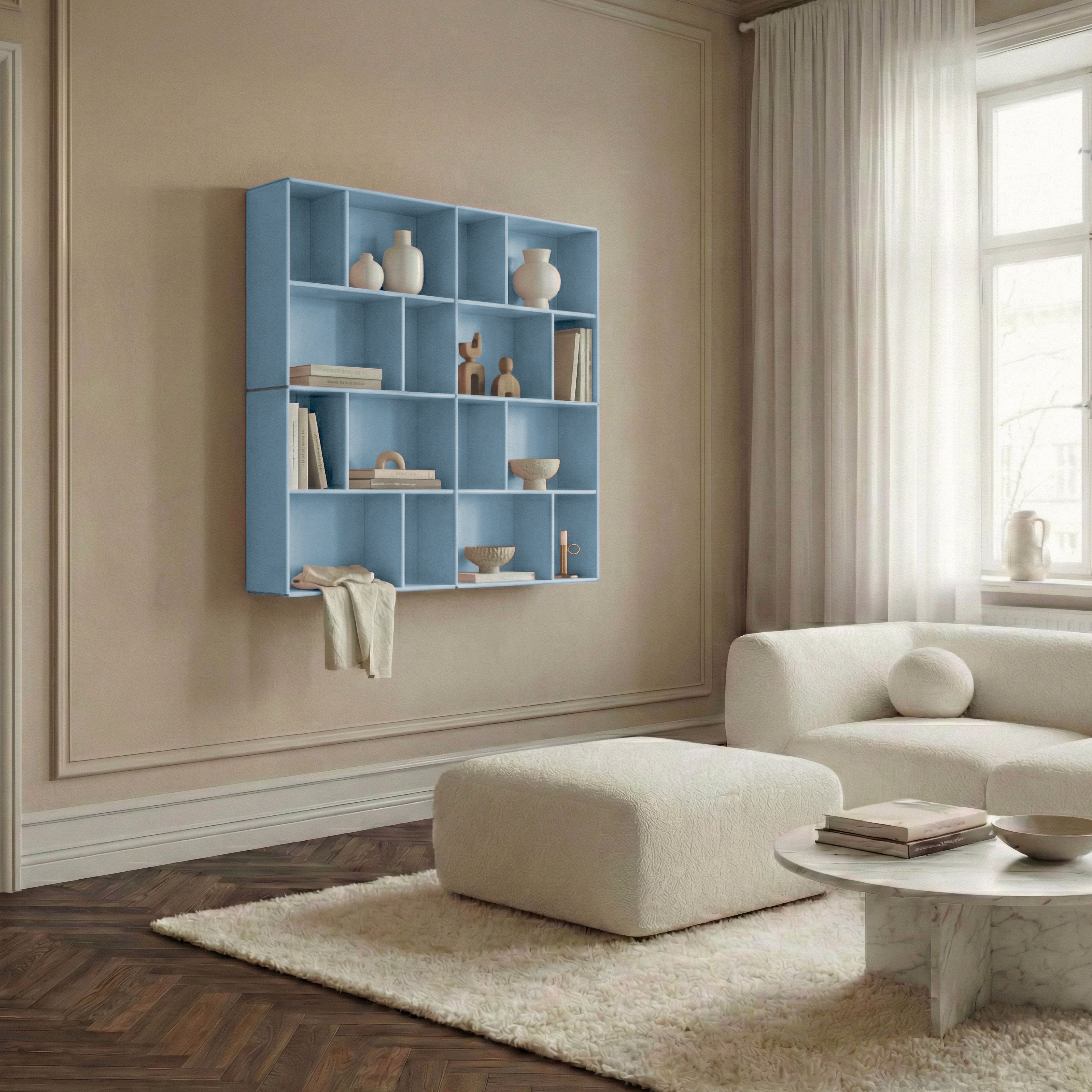 Bronx vægreol - Himalayan Blue | 117x117 cm