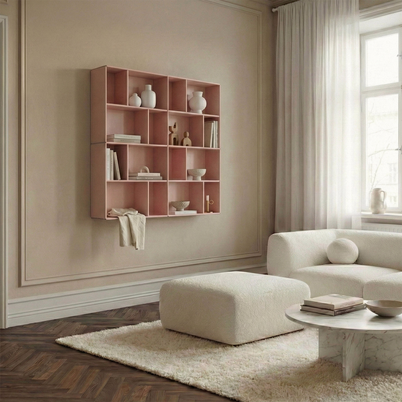 Bronx vægreol - Blush | 117x117 cm