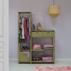 Knuden reol - Olive | med 3 opbevaringskasser 125x179 cm