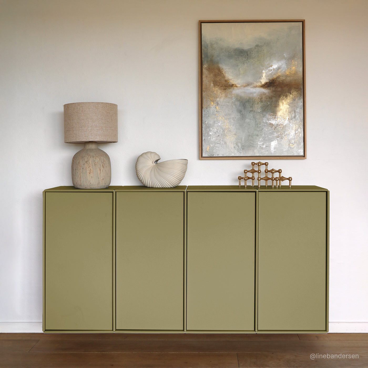 Seattle skænk - Olive | væghængt 155x79 cm